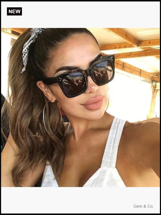 Vintage Oversized Square Sunglasses UV400 Protection Flat Lens main image 7